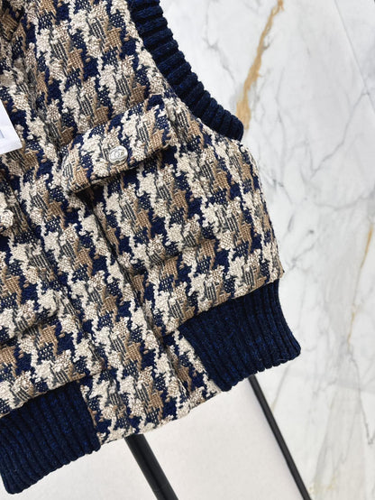 Ski Tweed Plaid Down Vest