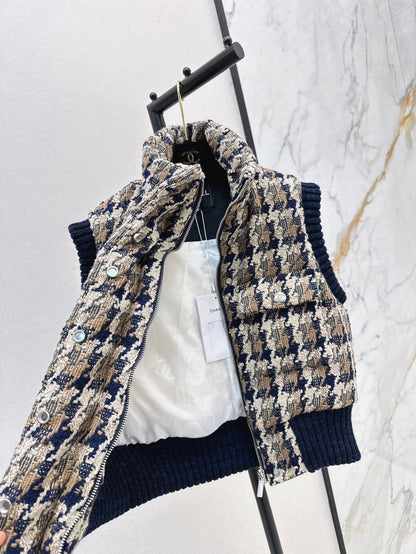 Ski Tweed Plaid Down Vest