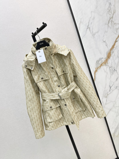 Hooded mid-length jacket
