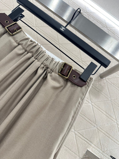 25fw Elastic pleated pants