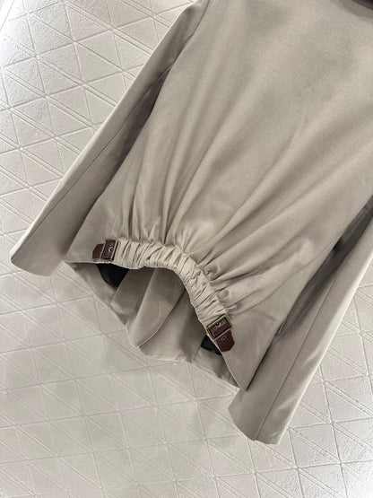 25fw Elastic pleated suit jacket