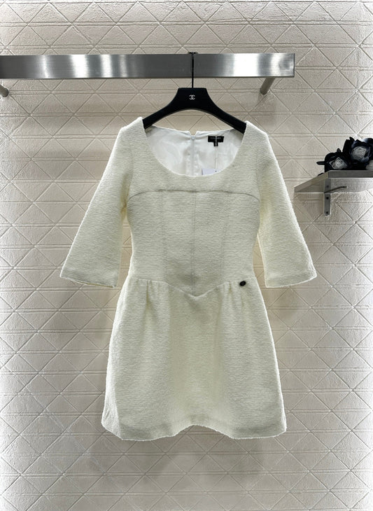 25fw Mid sleeve round neck dress