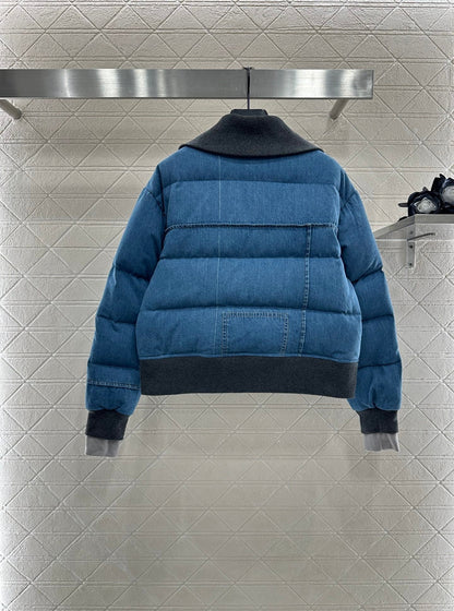 25fw Cowboy collar zipper jacket down
