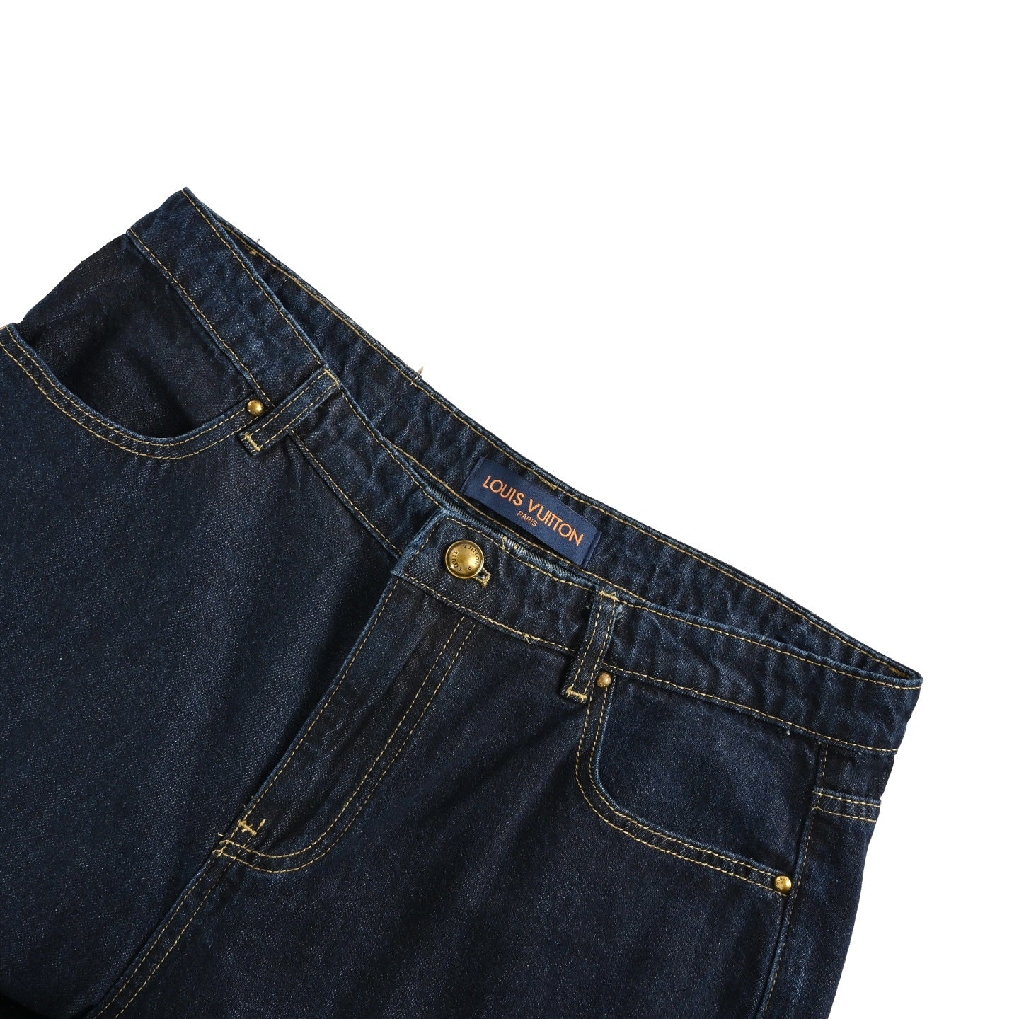 25ss rope signature letter embroidered denim shorts