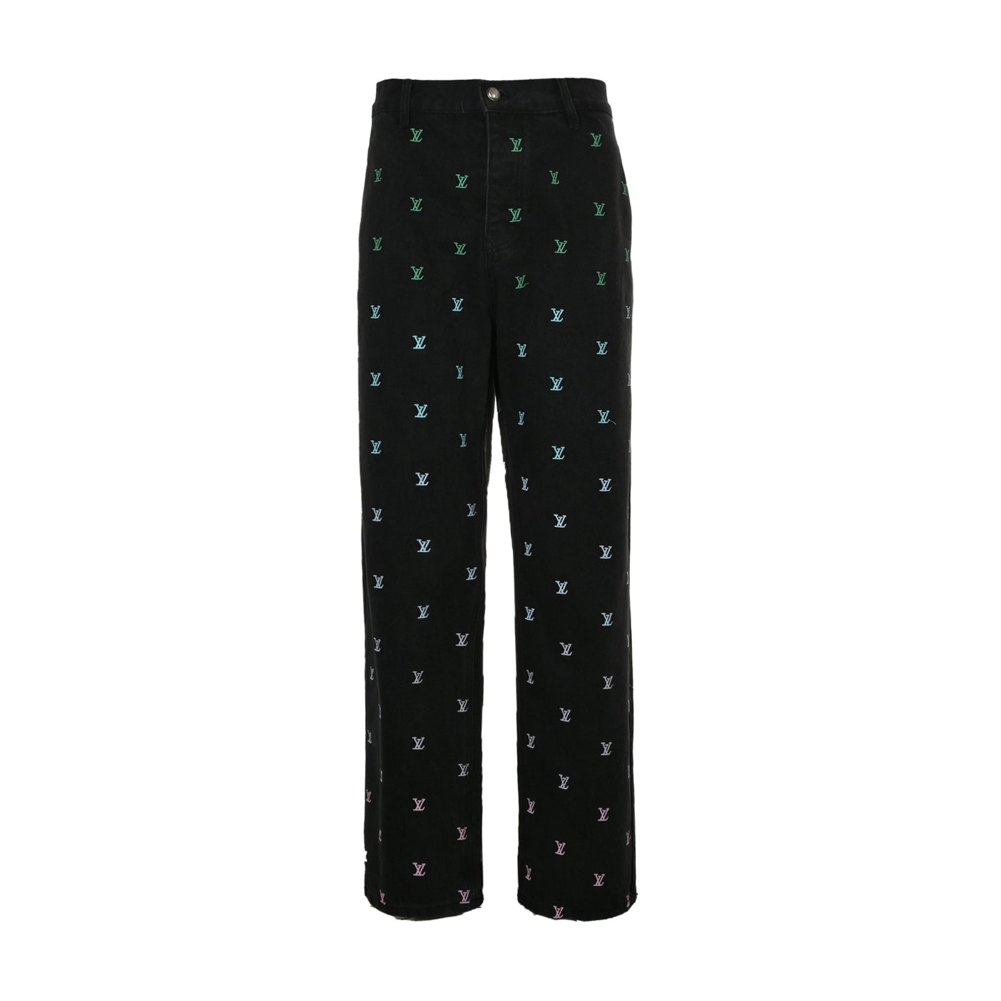 Gradient embroidered denim suit