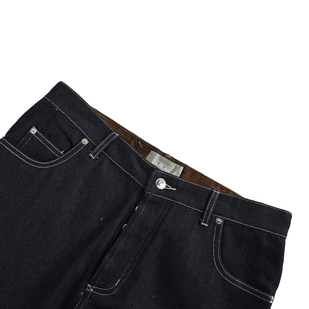Series embroidered denim trousers
