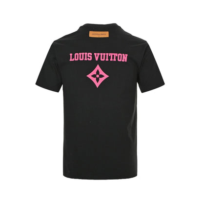 25ss front and back logo flocking print short sleeves