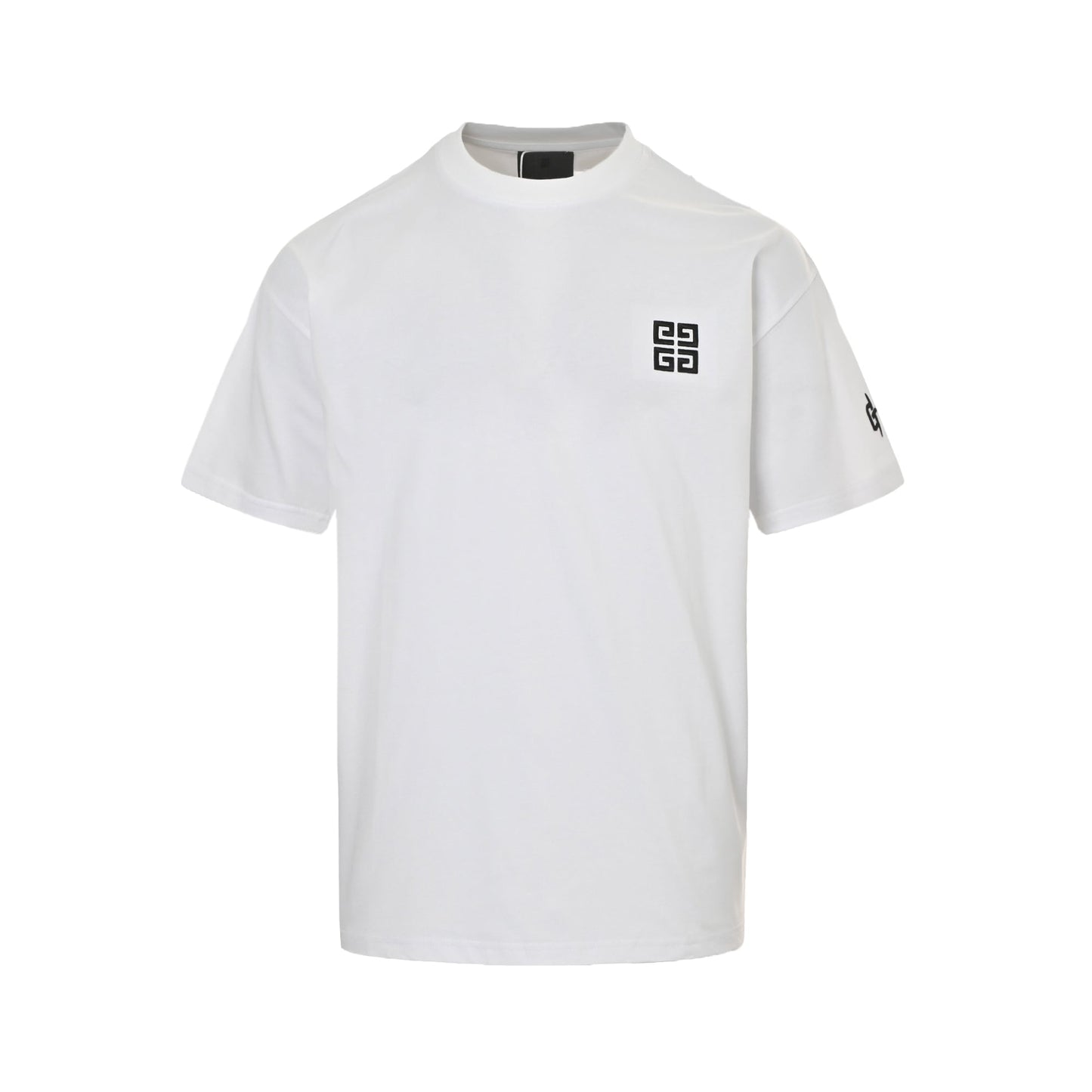 25ss front and back grid letter logo embroidered short sleeved shirt