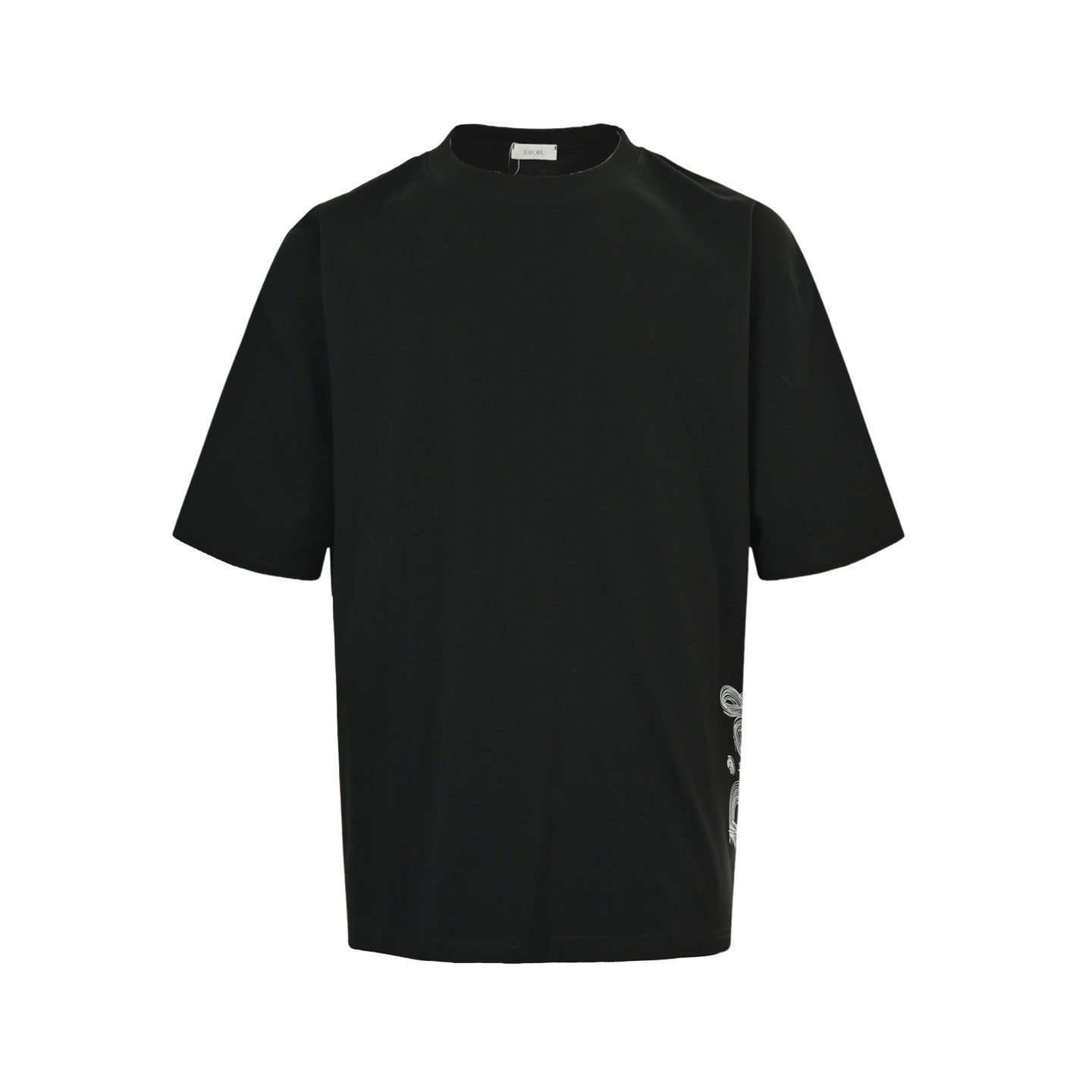 25Fw short-sleeved shirt with letter print on the hem
