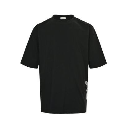 25Fw short-sleeved shirt with letter print on the hem