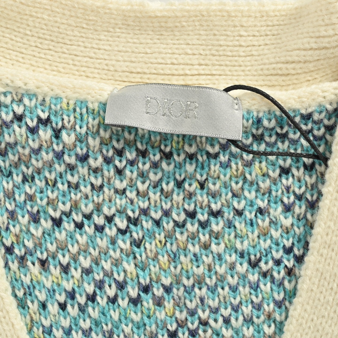 25Fw all-over print monogram jacquard cardigan sweater