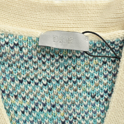 25Fw all-over print monogram jacquard cardigan sweater