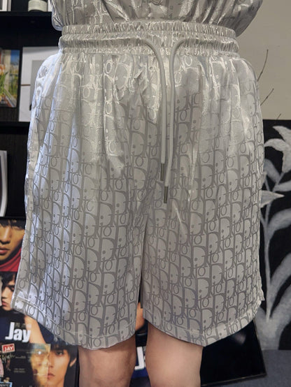 D 25 Old flower dark pattern jacquard beach shorts