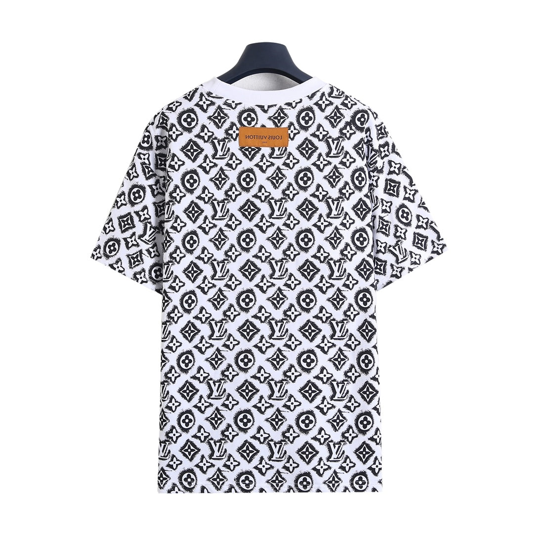25ss Pixel dot matrix full printed short sleeved T-shirt