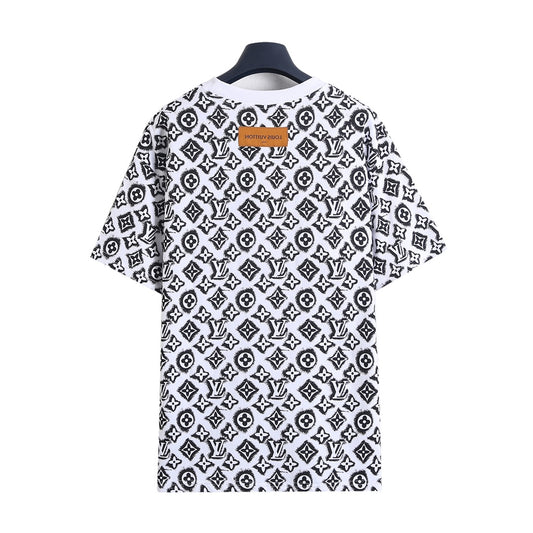 25ss Pixel dot matrix full printed short sleeved T-shirt