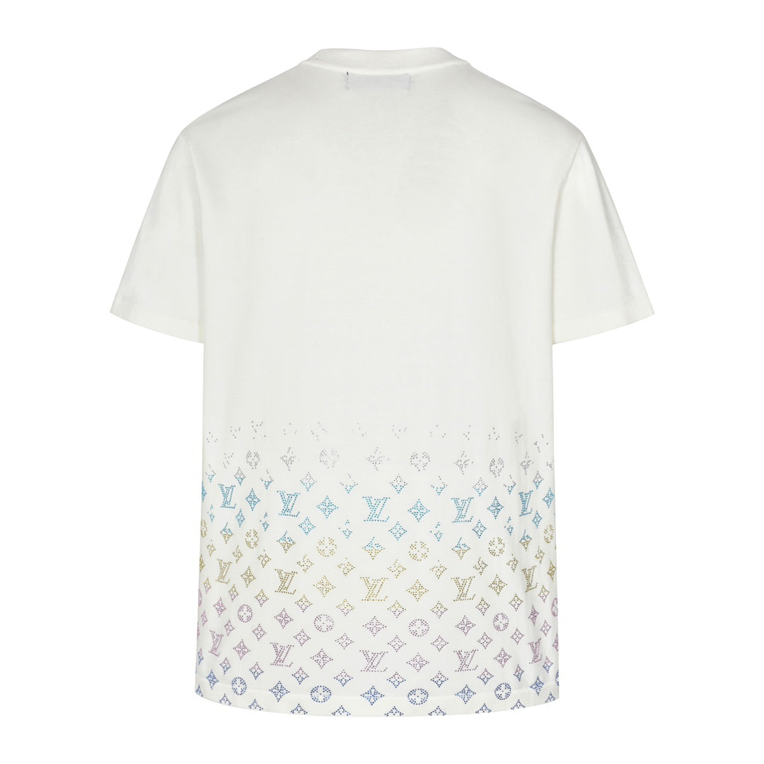 25ss Color Diamond Gradient Woolen Short Sleeve