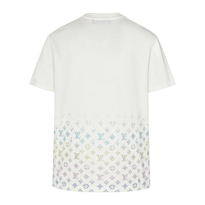 25ss Color Diamond Gradient Woolen Short Sleeve