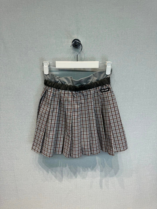 25 Spring and Summer New Plaid Pleated Skirt