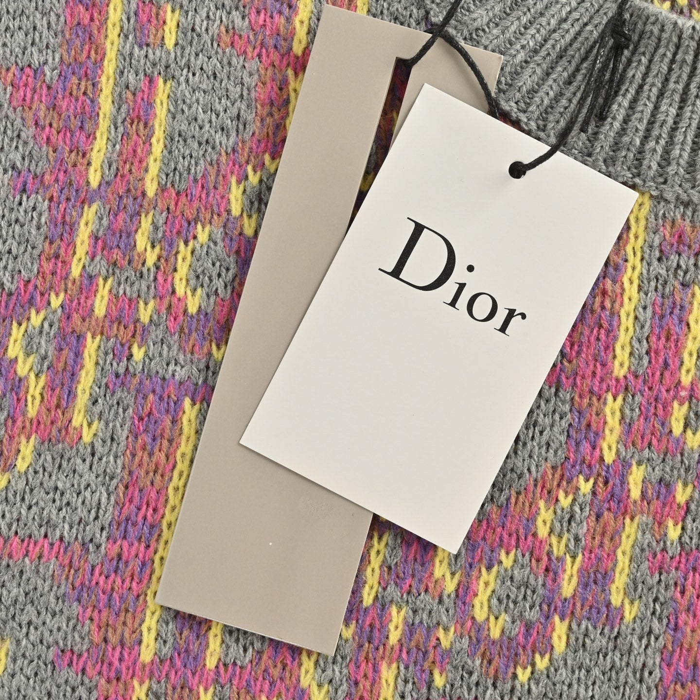25Fw all-over print monogram jacquard crew neck sweater