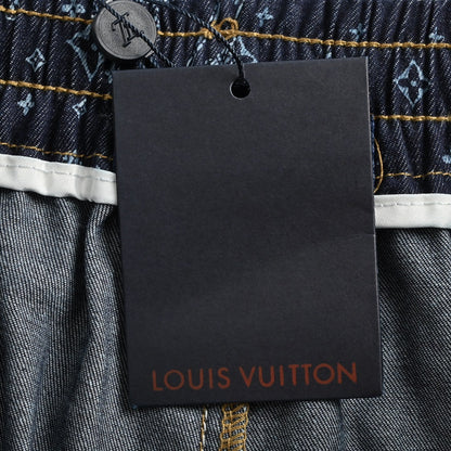 25ss full print vintage denim shorts