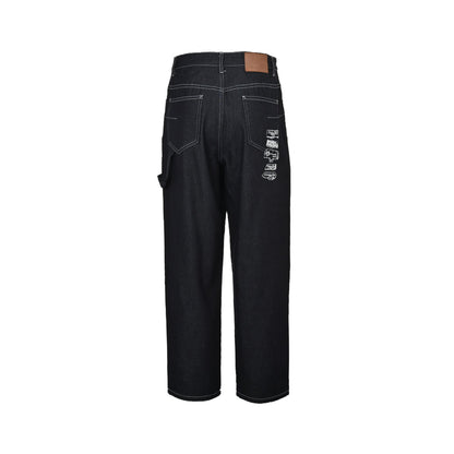 Series embroidered denim trousers