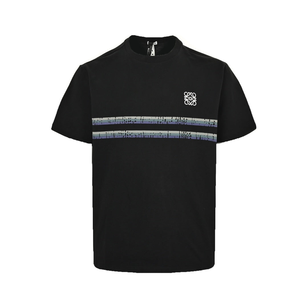 25SS Color block belt printed crew neck short sleeves