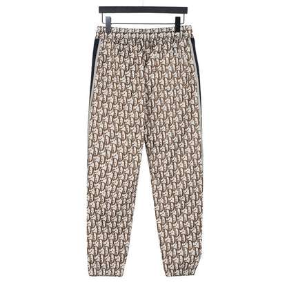 All-over jacquard side webbing trousers set