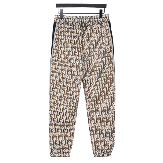 All-over jacquard side webbing trousers set