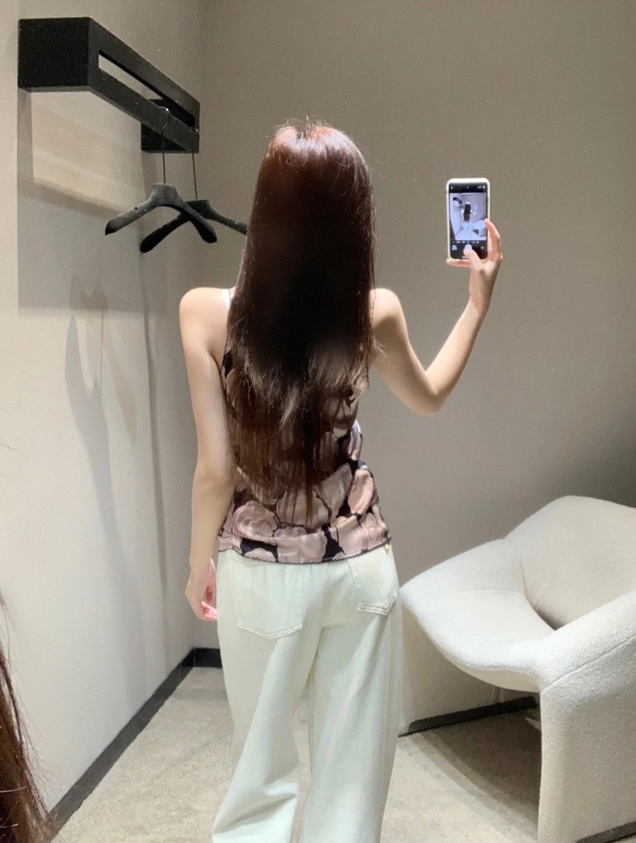 25ss spring and summer new second-hand series black and pink camellia vest