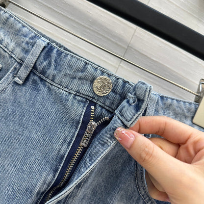 25 New Embroidered Denim Short Skirt