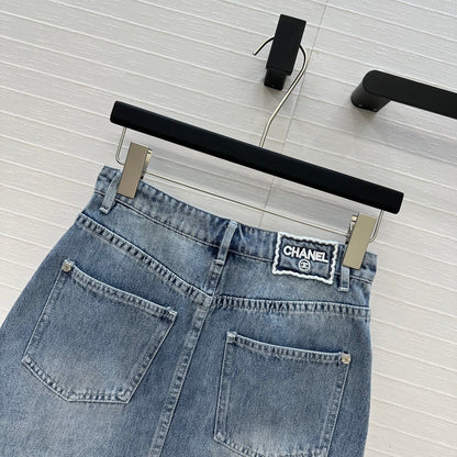 25 New Embroidered Denim Short Skirt