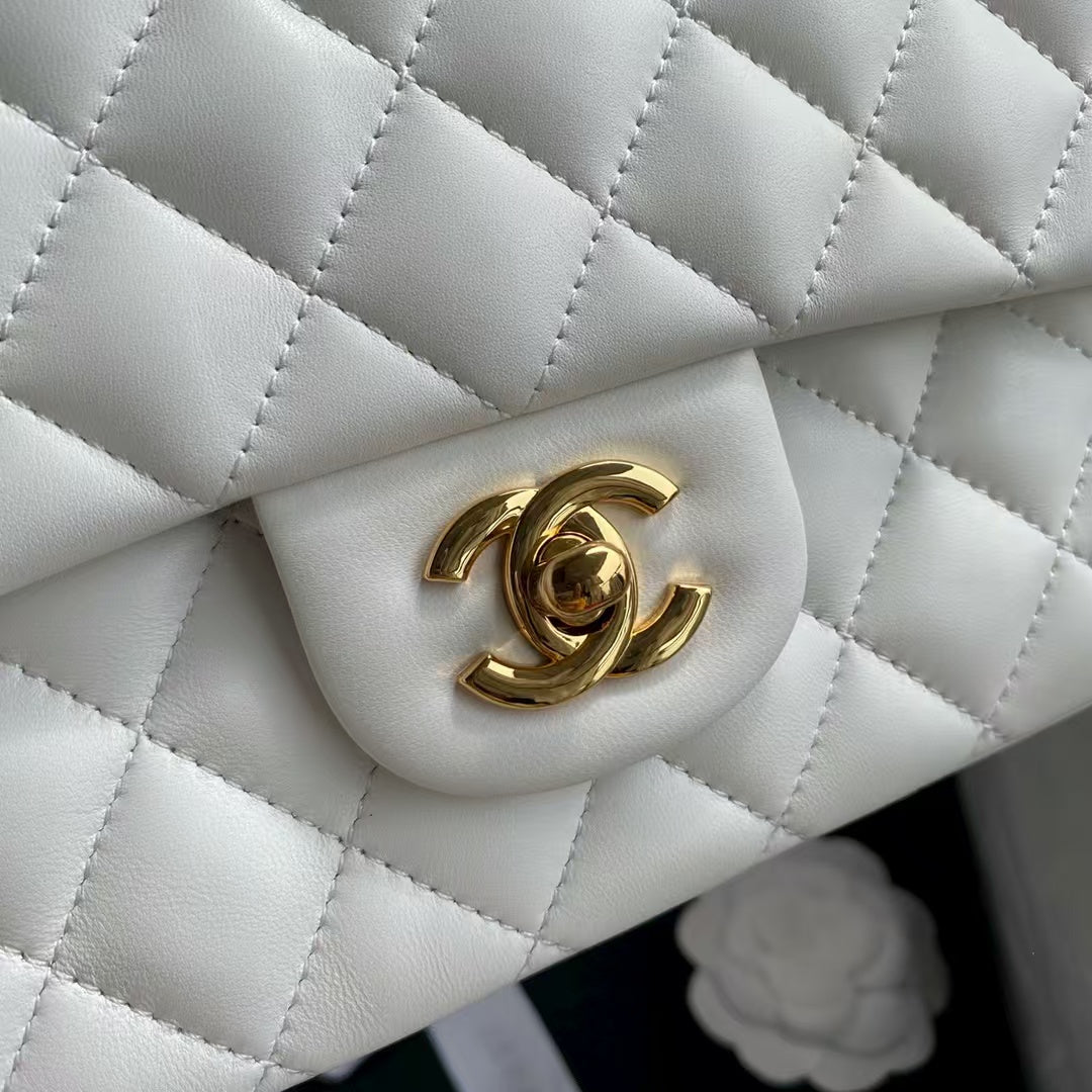 𝟐𝟓𝐂𝐦 White Ball Gold--lambskin