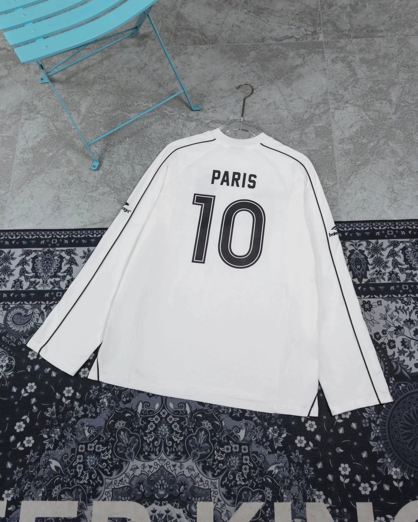 25 Long-sleeve patchwork jersey  T-shirt
