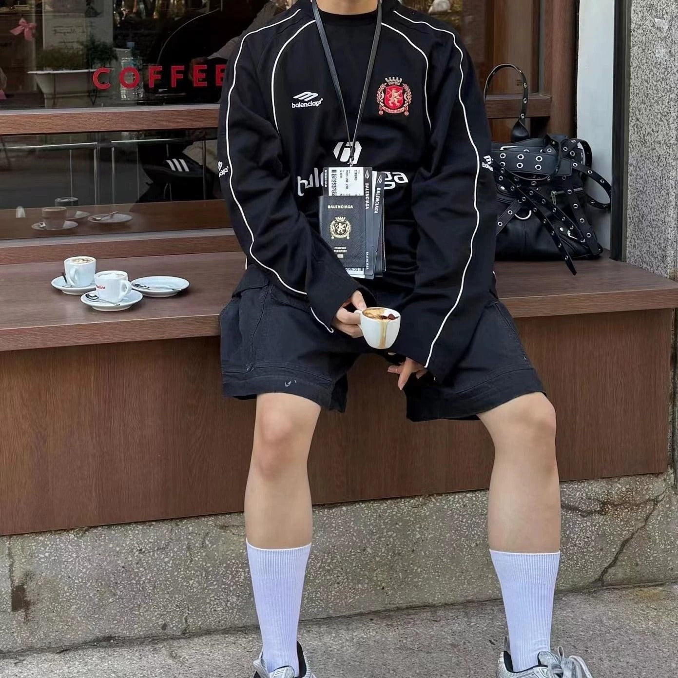 25 Long-sleeve patchwork jersey  T-shirt