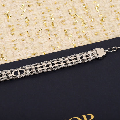 Double-layer diamond choker necklace