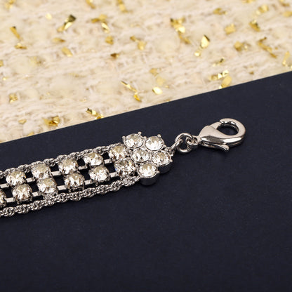 Double-layer diamond choker necklace