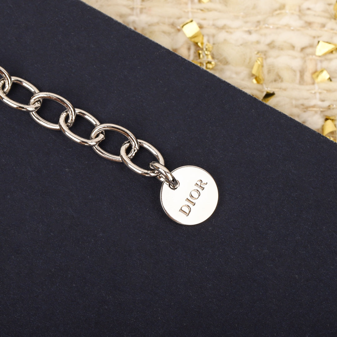 Double-layer diamond choker necklace