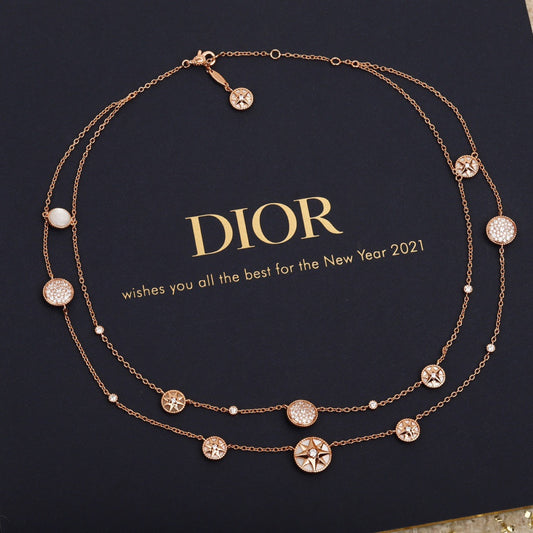 New Compass Double-Layer Necklace