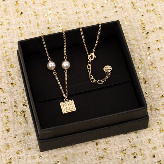 New Square Pearl Necklace