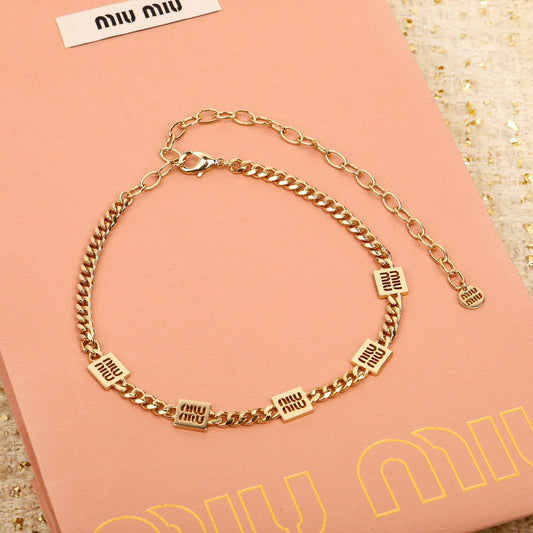 Classic block letter logo necklace