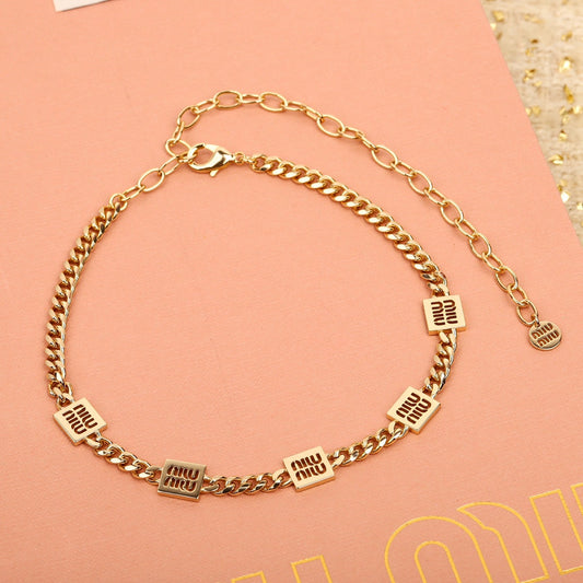 Classic block letter logo necklace