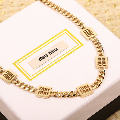 Classic block letter logo necklace