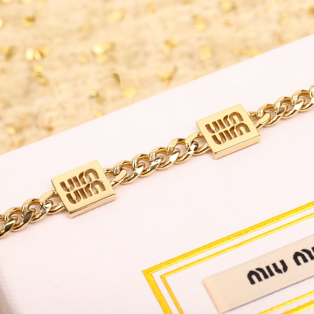 Classic block letter logo necklace