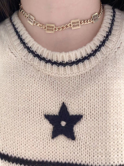 Classic block letter logo necklace