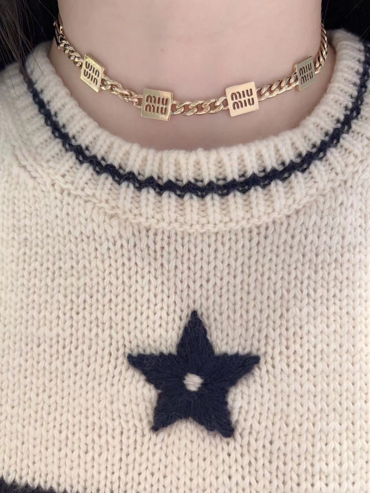 Classic block letter logo necklace