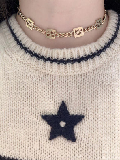 Classic block letter logo necklace