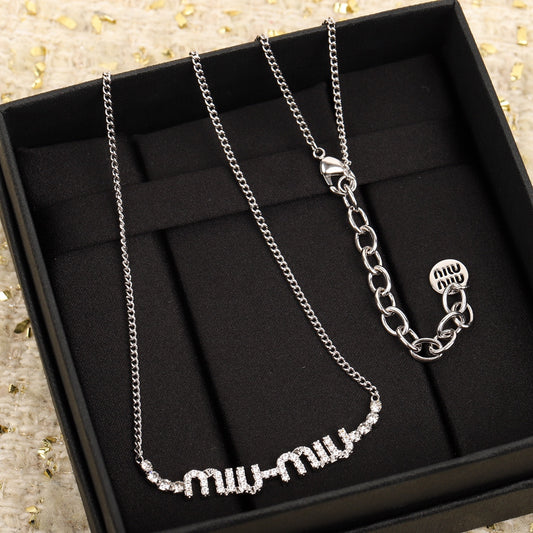 Full diamond letter necklace