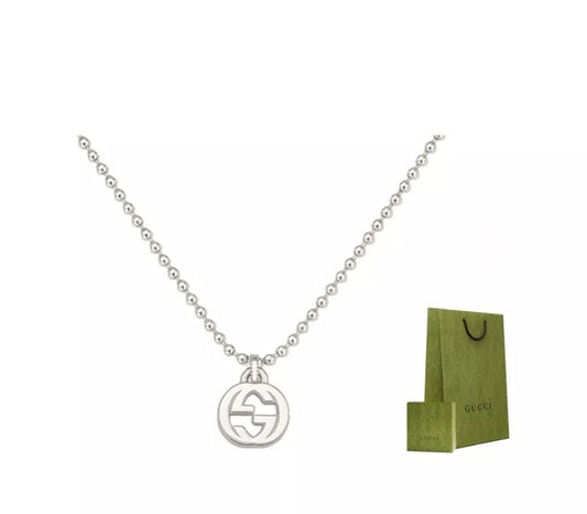 Classic round bead Double G necklace