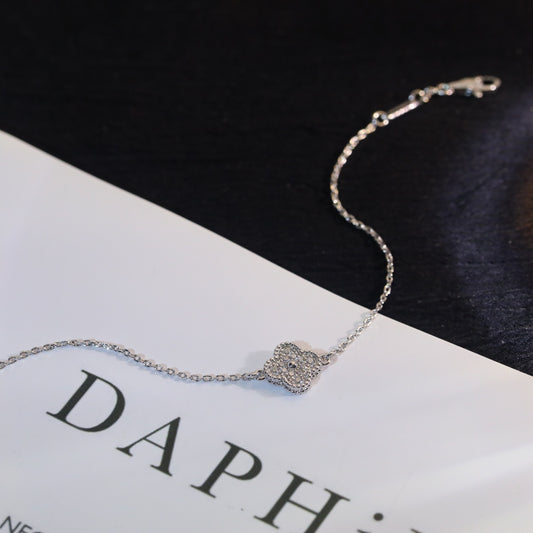 Four-leaf clover full diamond bracelet