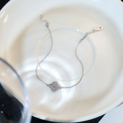 Four-leaf clover full diamond bracelet